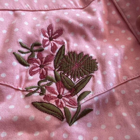 Adiktd Pink White Polka Dot Western Sleeveless Blouse Top Size S Small - Picture 4 of 6